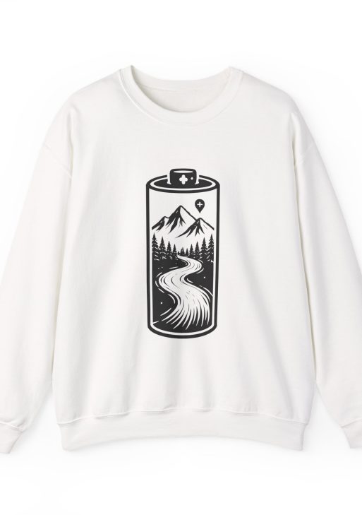 Nature Cell Sweatshirt – Soft Fleece Unisex Crewneck, Abstract Nature Signal Graphic Cozy Pullover