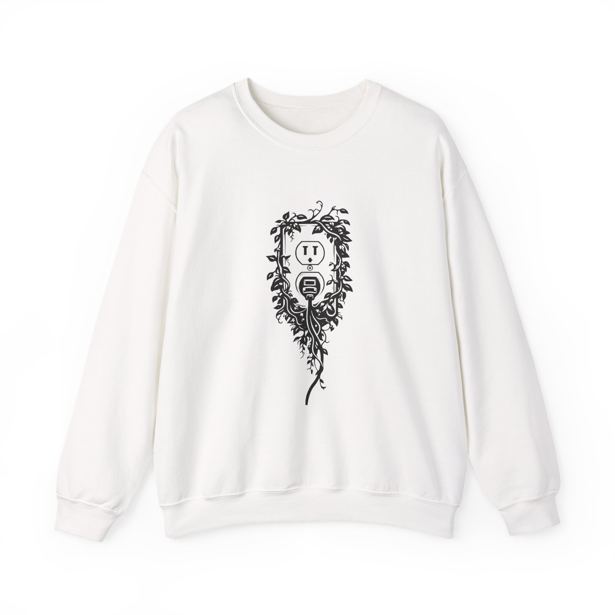 Nature Plug Sweatshirt – Soft Fleece Unisex Crewneck, Nature Inspired Graphic Cozy Pullover 1 Nature Plug Graphic Sweatshirt, Soft Fleece Unisex Crewneck, Minimal Eco Streetwear Pullover for Everyday Comfort and Casual Style