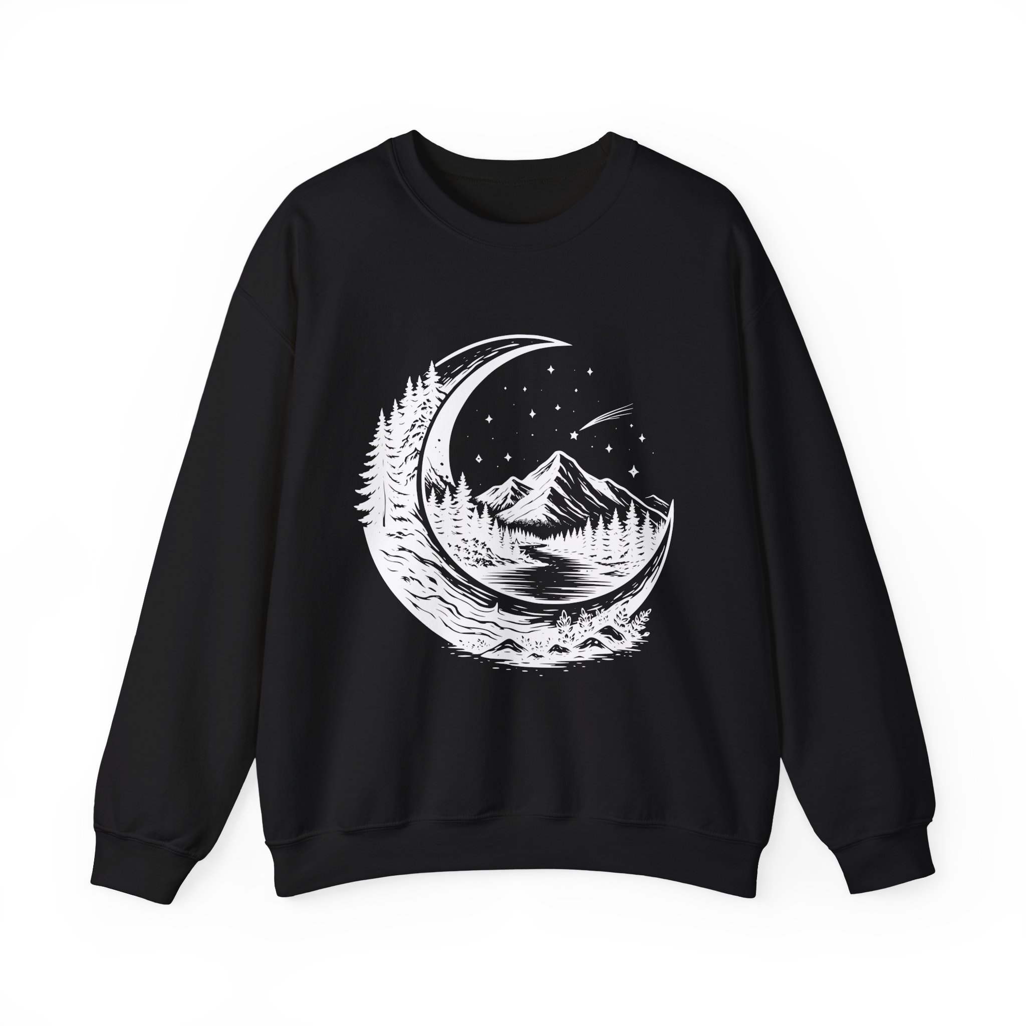 Nature Crescent Moon Sweatshirt – Soft Fleece Unisex Crewneck, Minimal Mystical Graphic Pullover for Streetwear 7 Nature Crescent Moon Sweatshirt – Soft Fleece Unisex Crewneck, Minimal Mystical Graphic Pullover for Streetwear - Image 6