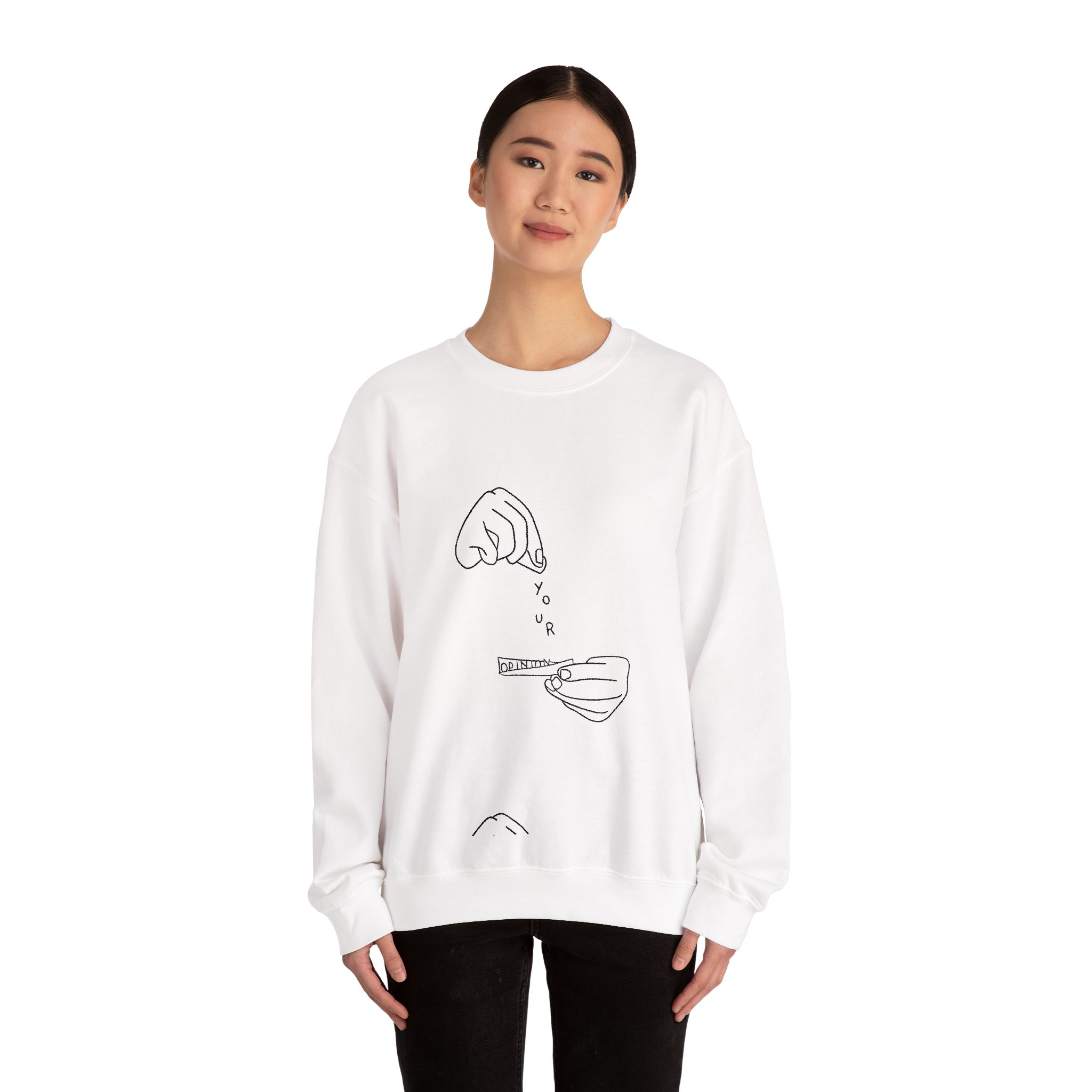 Your Opinion Sweatshirt – Soft Fleece Statement Crewneck, Minimal Typography Unisex Pullover 3 Your Opinion Sweatshirt – Soft Fleece Statement Crewneck, Minimal Typography Unisex Pullover - Image 2