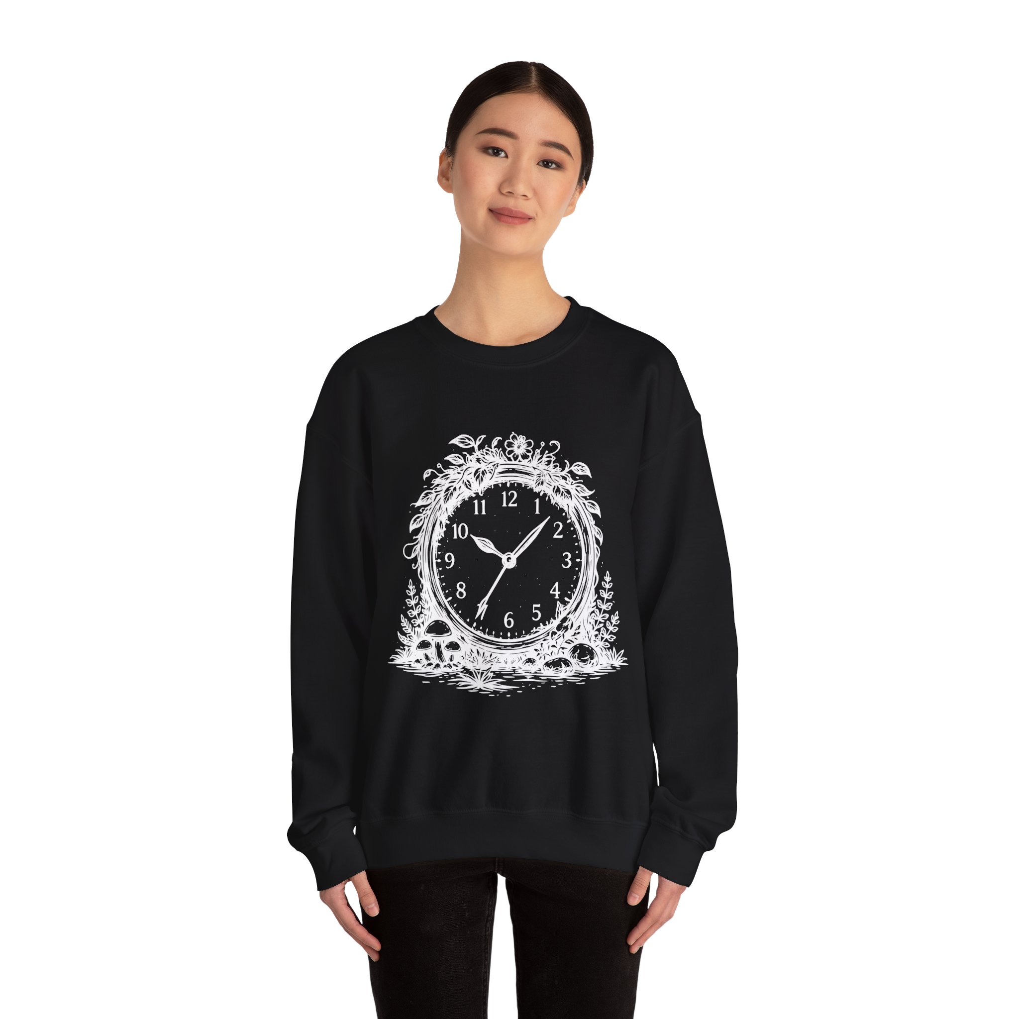 Nature Clock Sweatshirt – Soft Fleece Unisex Crewneck, Time and Nature Graphic Cozy Pullover 9 Nature Clock Sweatshirt – Soft Fleece Unisex Crewneck, Time and Nature Graphic Cozy Pullover - Image 8