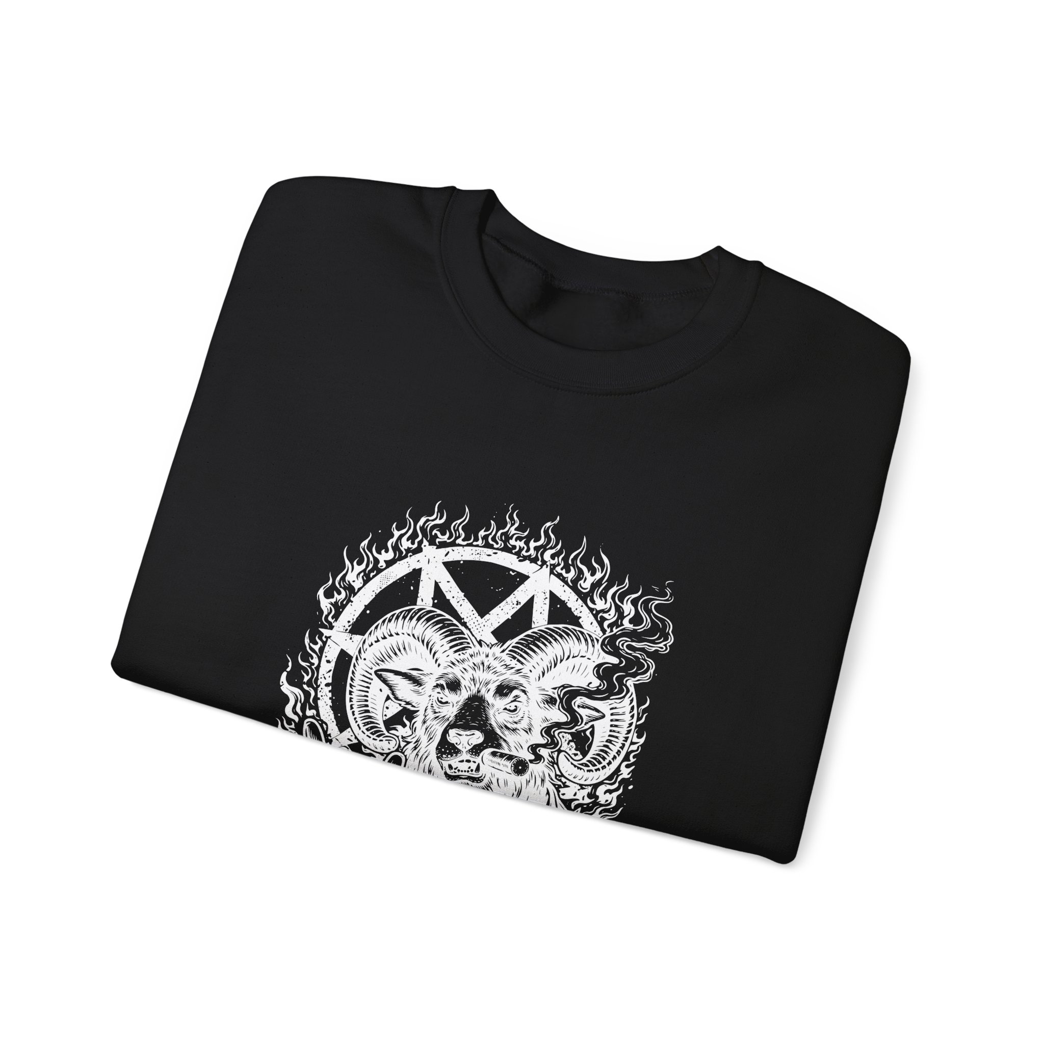 Demonic Goat Sweatshirt – Soft Fleece Unisex Crewneck, Occult Gothic Graphic Dark Streetwear Pullover 8 Demonic Goat Sweatshirt – Soft Fleece Unisex Crewneck, Occult Gothic Graphic Dark Streetwear Pullover - Image 7