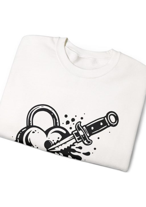 Love Lock Blade Valentine Sweatshirt – Unique February 14 Love Design, Romantic Gothic Style Unisex Crewneck