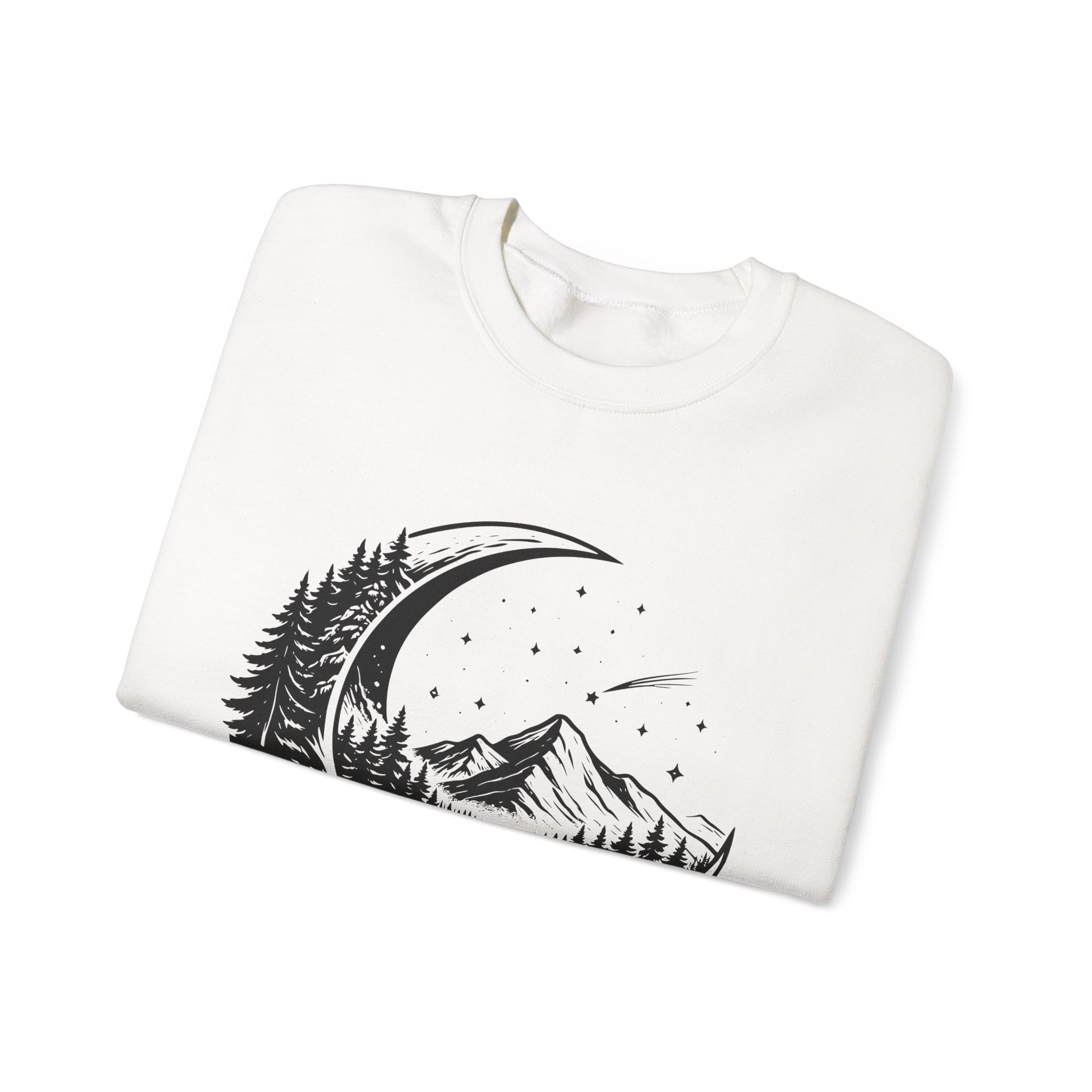 Nature Crescent Moon Sweatshirt – Soft Fleece Unisex Crewneck, Minimal Mystical Graphic Pullover for Streetwear 2 Nature Crescent Moon Sweatshirt – Soft Fleece Unisex Crewneck, Minimal Mystical Graphic Pullover for Streetwear - Image 1