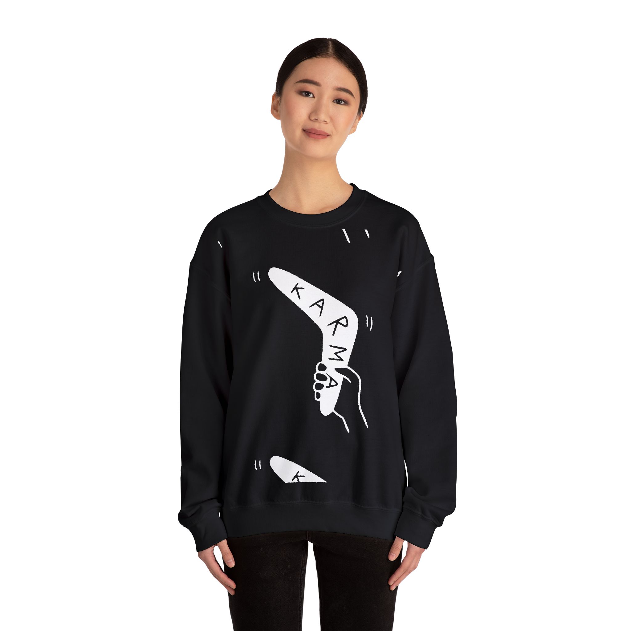 Karma Boomerang Sweatshirt – Soft Fleece Graphic Crewneck, What Goes Around Comes Around Unisex Pullover 9 Karma Boomerang Sweatshirt – Soft Fleece Graphic Crewneck, What Goes Around Comes Around Unisex Pullover - Image 8