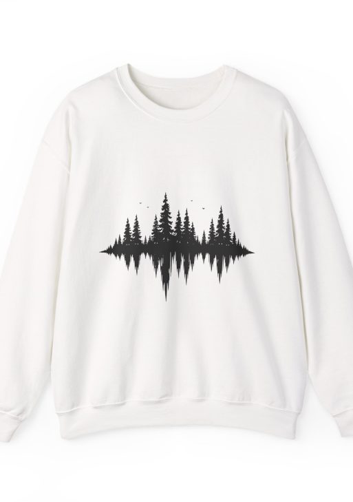 Nature Signal Sweatshirt – Soft Fleece Unisex Crewneck, Minimal Nature Graphic Cozy Pullover