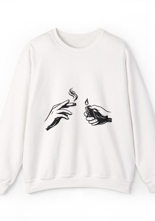Reaching Hand Graphic Sweatshirt – Artistic Minimal Soft Fleece Unisex Streetwear