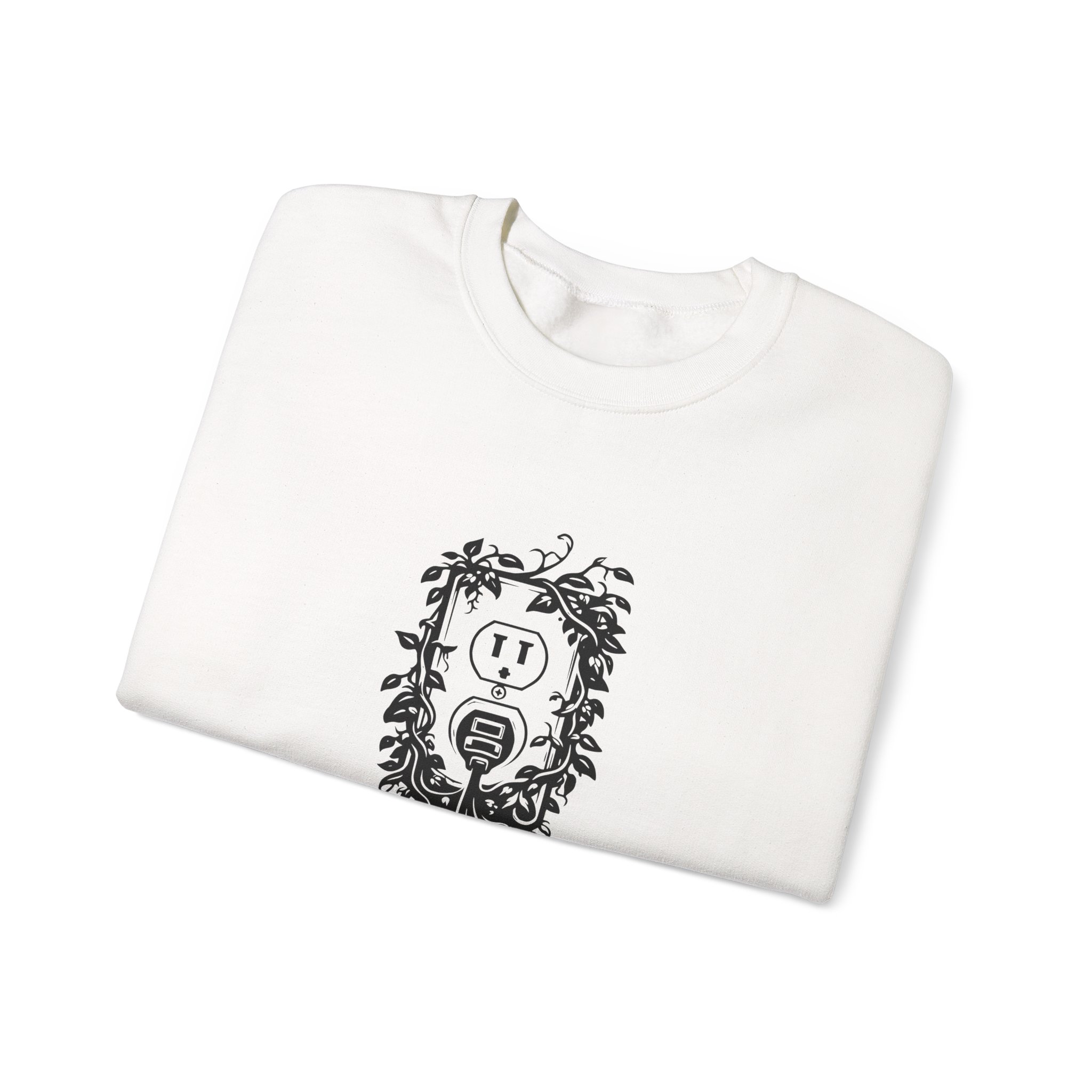 Nature Plug Sweatshirt – Soft Fleece Unisex Crewneck, Nature Inspired Graphic Cozy Pullover 2 Nature Plug Sweatshirt – Soft Fleece Unisex Crewneck, Nature Inspired Graphic Cozy Pullover - Image 1