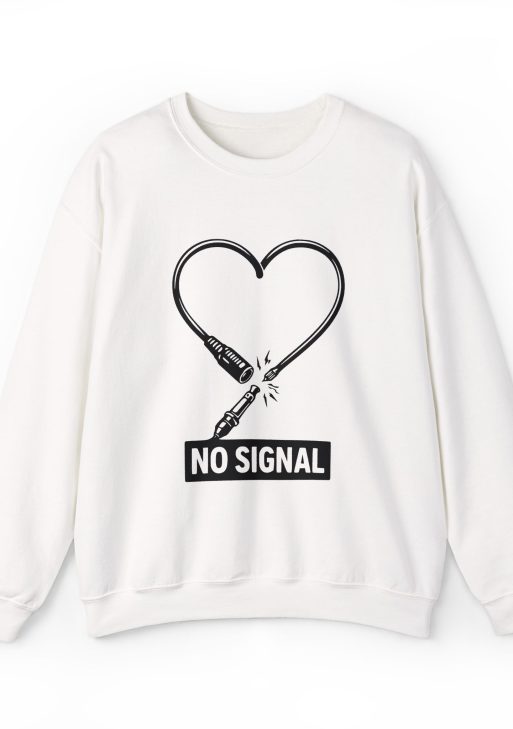 No Signal Graphic Sweatshirt – Glitch Aesthetic Soft Fleece Unisex Crewneck Streetwear