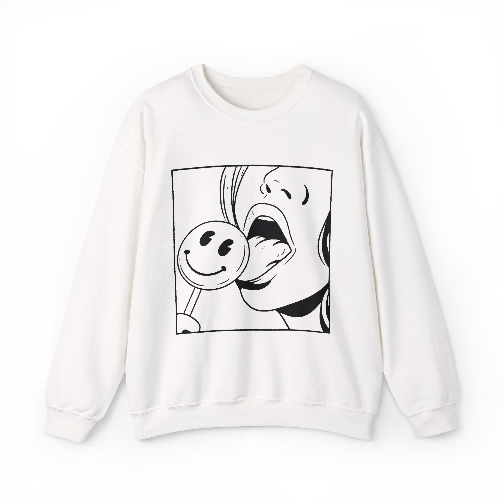Lollipop Graphic Sweatshirt – Edgy Pop Art Soft Fleece Unisex Crewneck