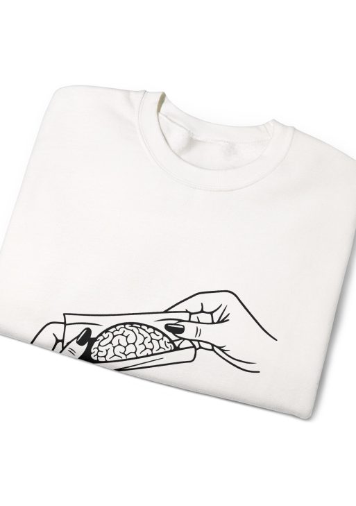 Rolling Brain Graphic Sweatshirt – Creative Mind Design Soft Fleece Unisex Crewneck Pullover