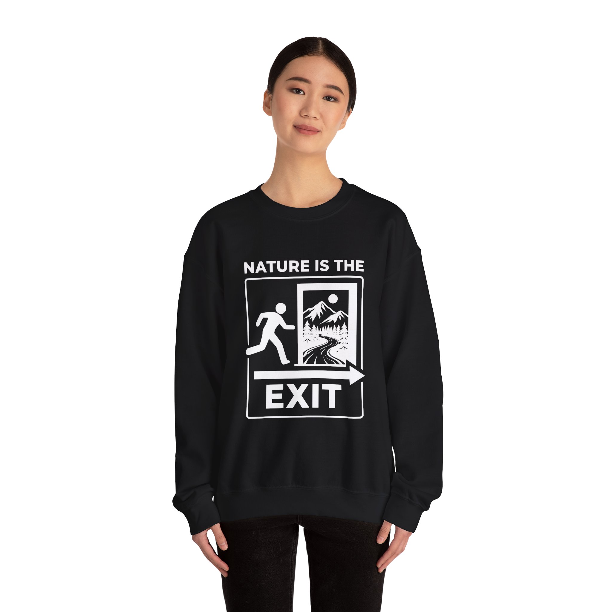Nature Is The Exit Sweatshirt – Soft Fleece Unisex Crewneck, Nature Quote Graphic Cozy Pullover 9 Nature Is The Exit Sweatshirt – Soft Fleece Unisex Crewneck, Nature Quote Graphic Cozy Pullover - Image 8
