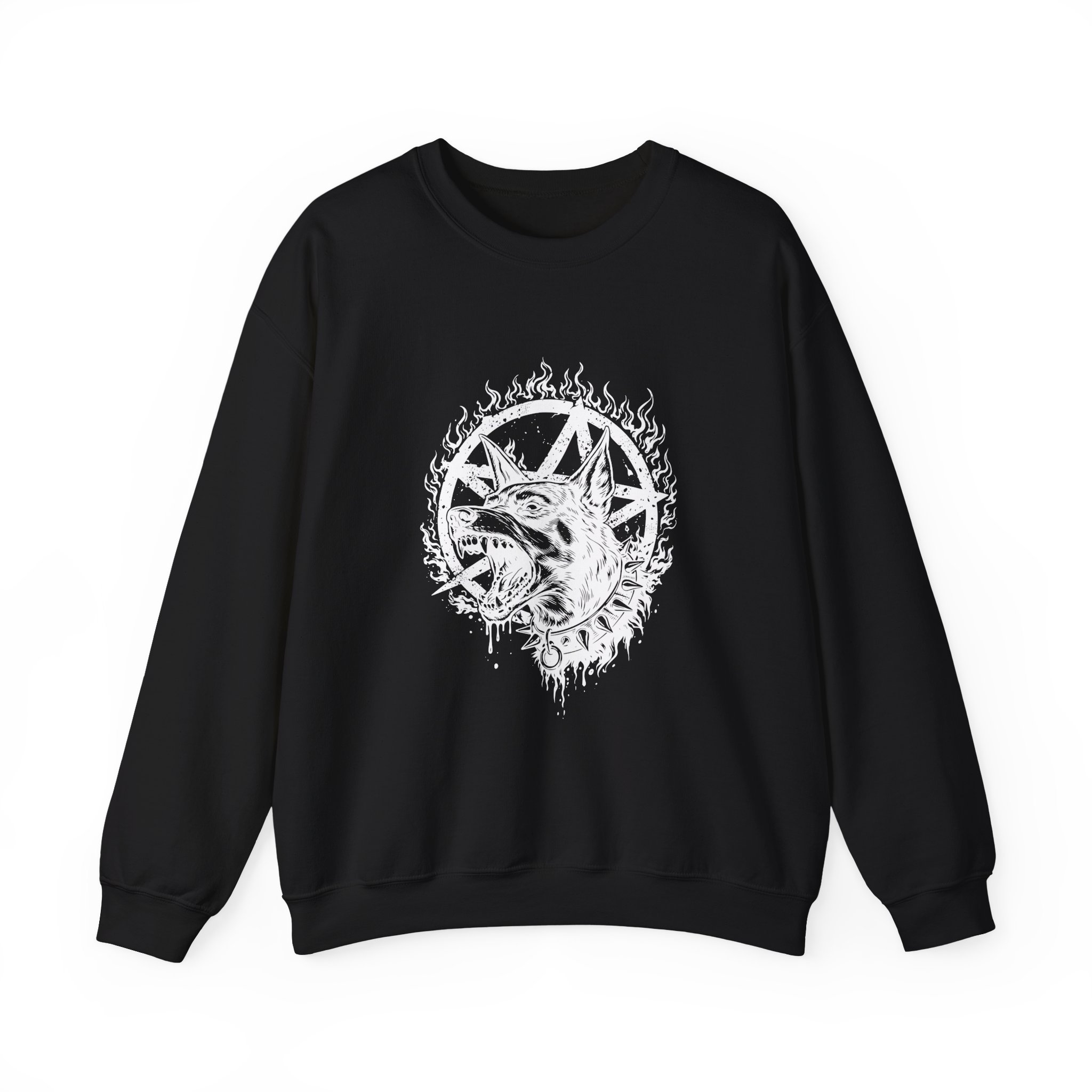Pentagram Doberman Sweatshirt – Soft Fleece Unisex Crewneck, Dark Dog Graphic Gothic Streetwear Pullover 7 Pentagram Doberman Sweatshirt – Soft Fleece Unisex Crewneck, Dark Dog Graphic Gothic Streetwear Pullover - Image 6