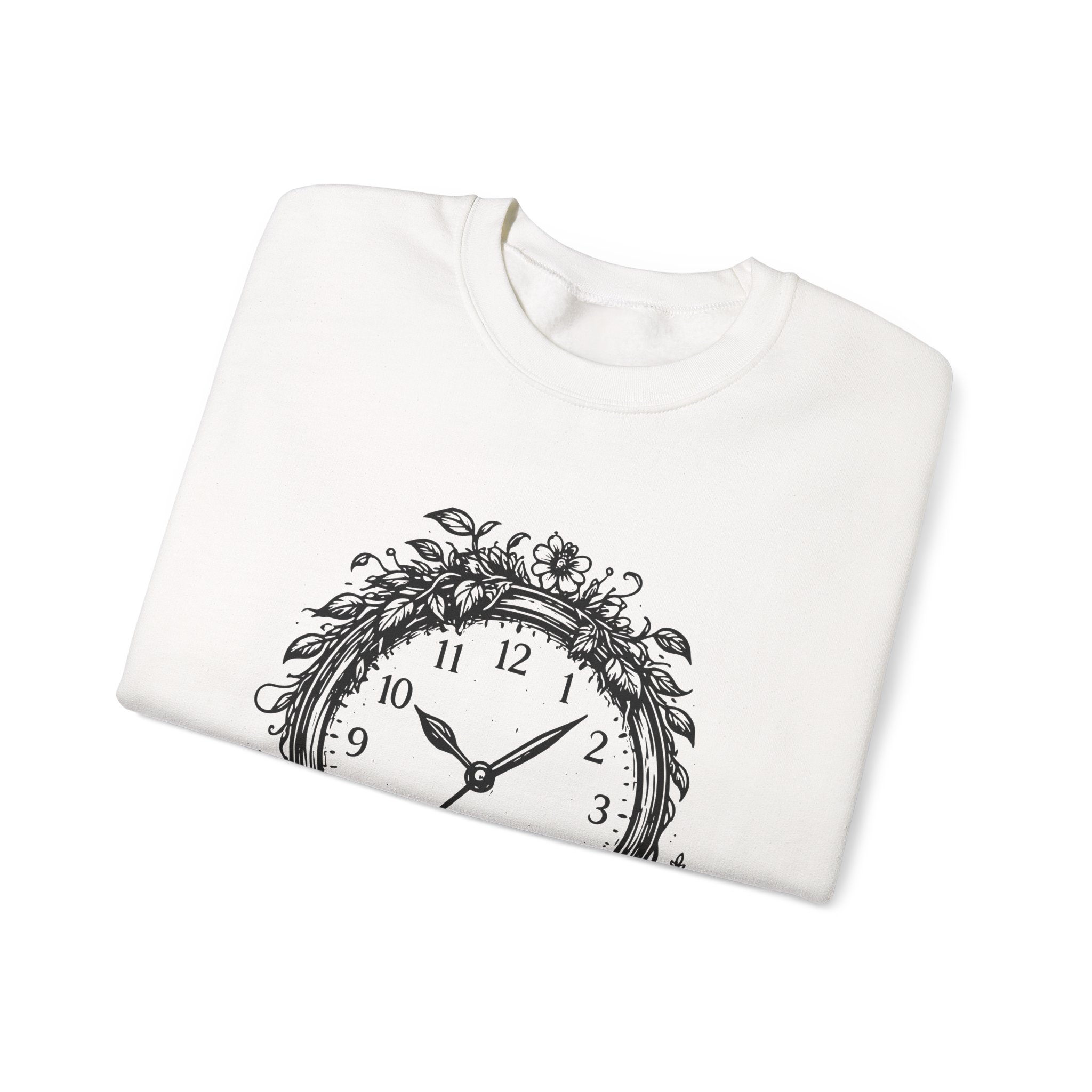 Nature Clock Sweatshirt – Soft Fleece Unisex Crewneck, Time and Nature Graphic Cozy Pullover 2 Nature Clock Sweatshirt – Soft Fleece Unisex Crewneck, Time and Nature Graphic Cozy Pullover - Image 1