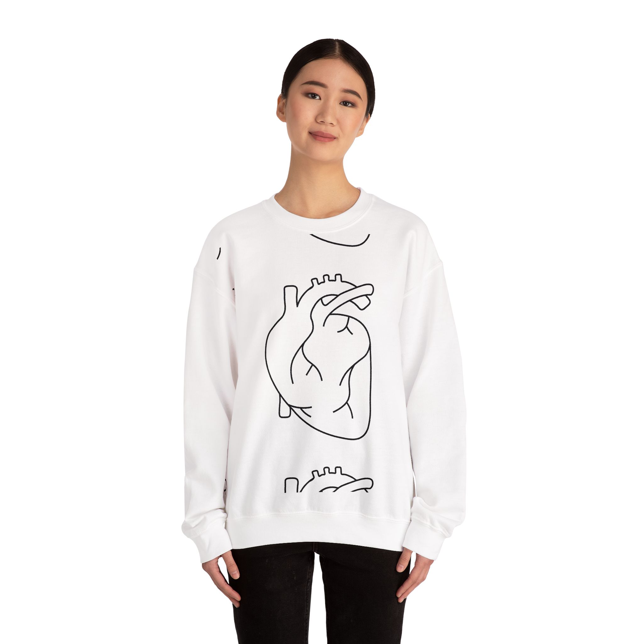 Heart Graphic Sweatshirt – Soft Fleece Love Design Crewneck, Minimal Unisex Pullover 3 Heart Graphic Sweatshirt – Soft Fleece Love Design Crewneck, Minimal Unisex Pullover - Image 2