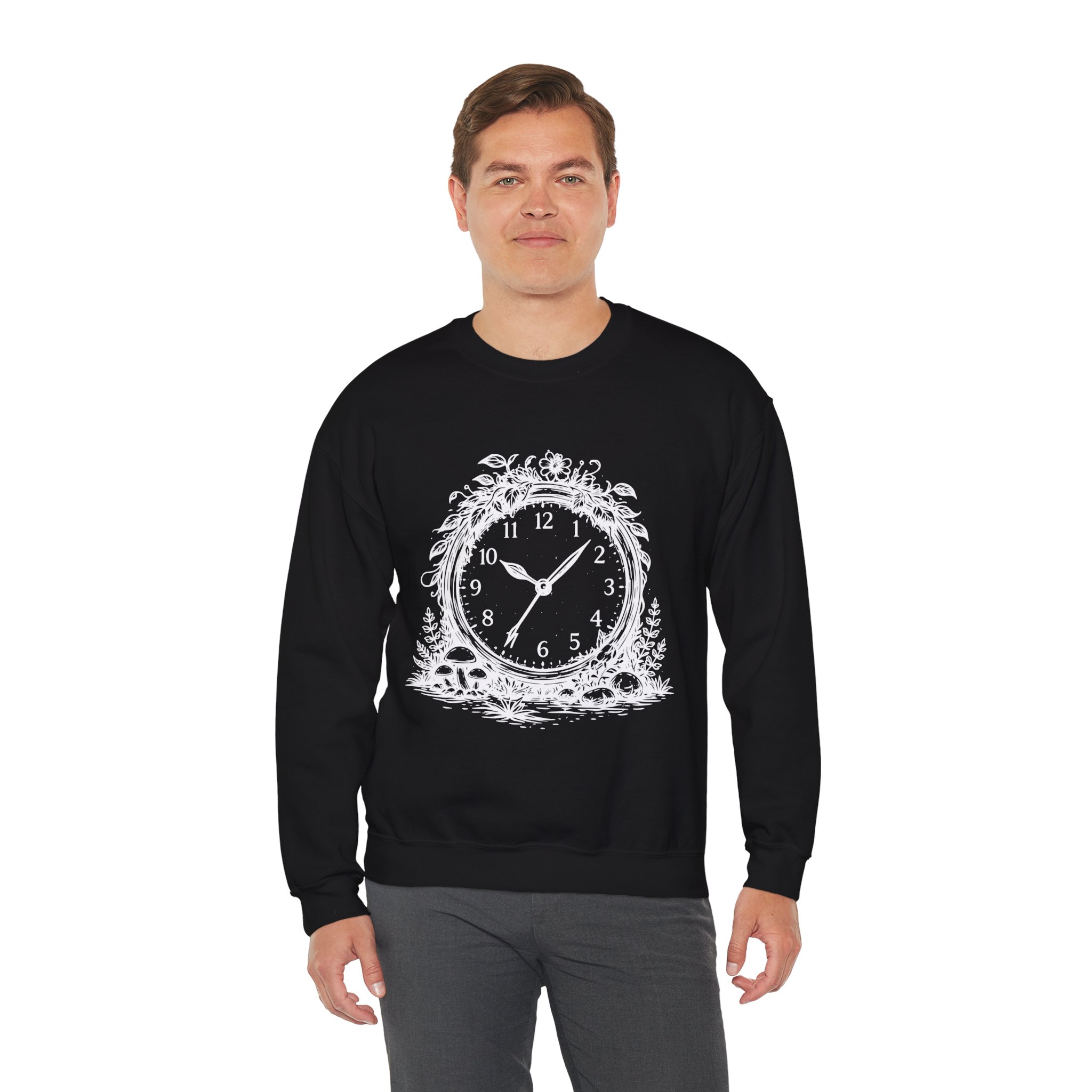 Nature Clock Sweatshirt – Soft Fleece Unisex Crewneck, Time and Nature Graphic Cozy Pullover 10 Nature Clock Sweatshirt – Soft Fleece Unisex Crewneck, Time and Nature Graphic Cozy Pullover - Image 9