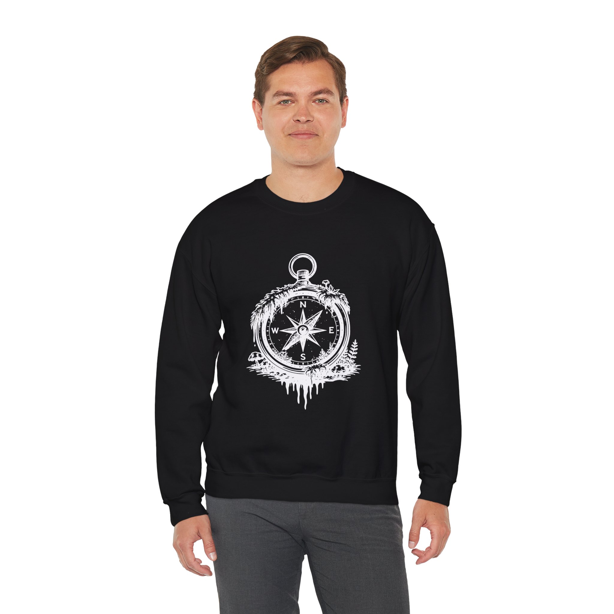 Nature Compass Sweatshirt – Soft Fleece Unisex Crewneck, Outdoor Adventure Compass Graphic Pullover 10 Nature Compass Sweatshirt – Soft Fleece Unisex Crewneck, Outdoor Adventure Compass Graphic Pullover - Image 9