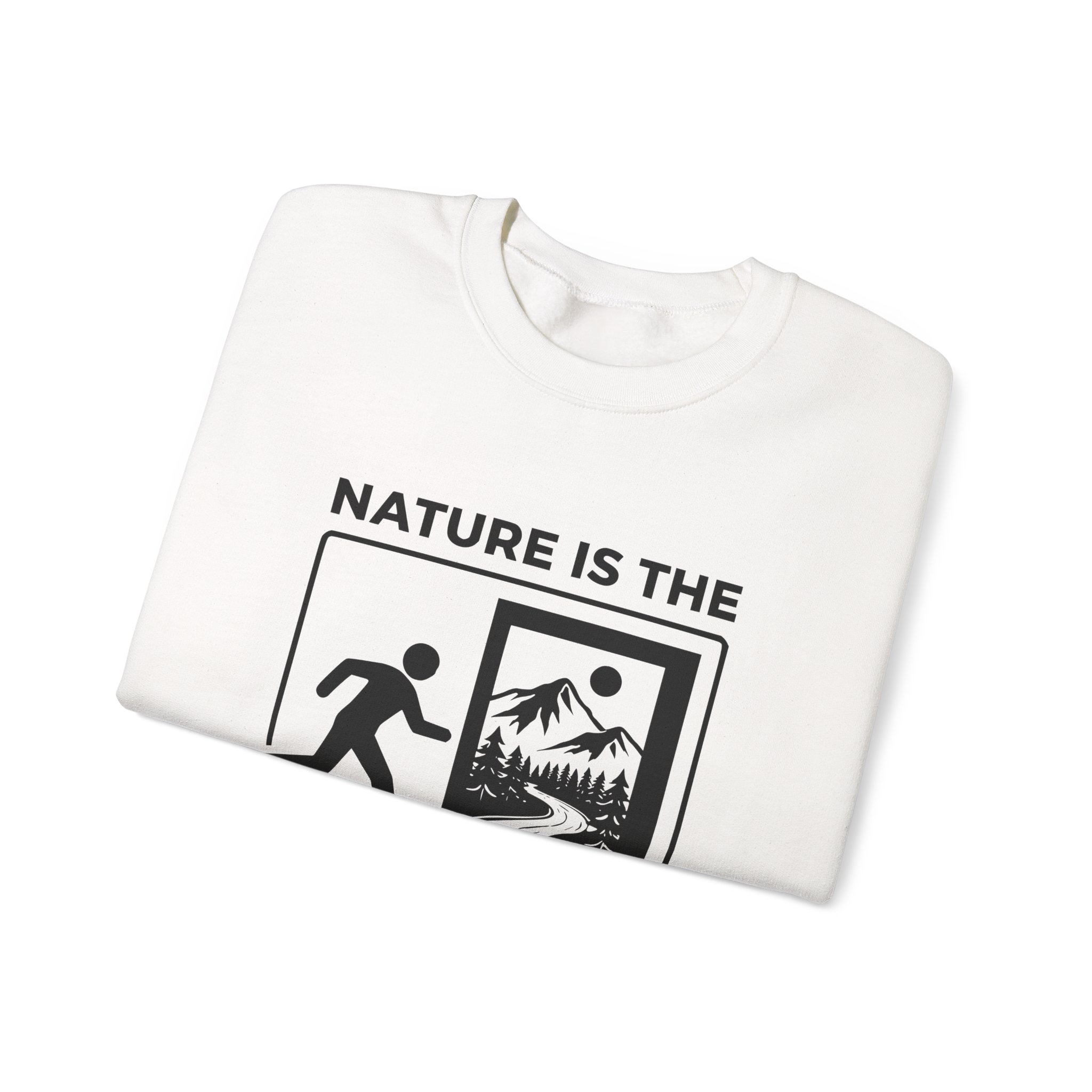 Nature Is The Exit Sweatshirt – Soft Fleece Unisex Crewneck, Nature Quote Graphic Cozy Pullover 2 Nature Is The Exit Sweatshirt – Soft Fleece Unisex Crewneck, Nature Quote Graphic Cozy Pullover - Image 1