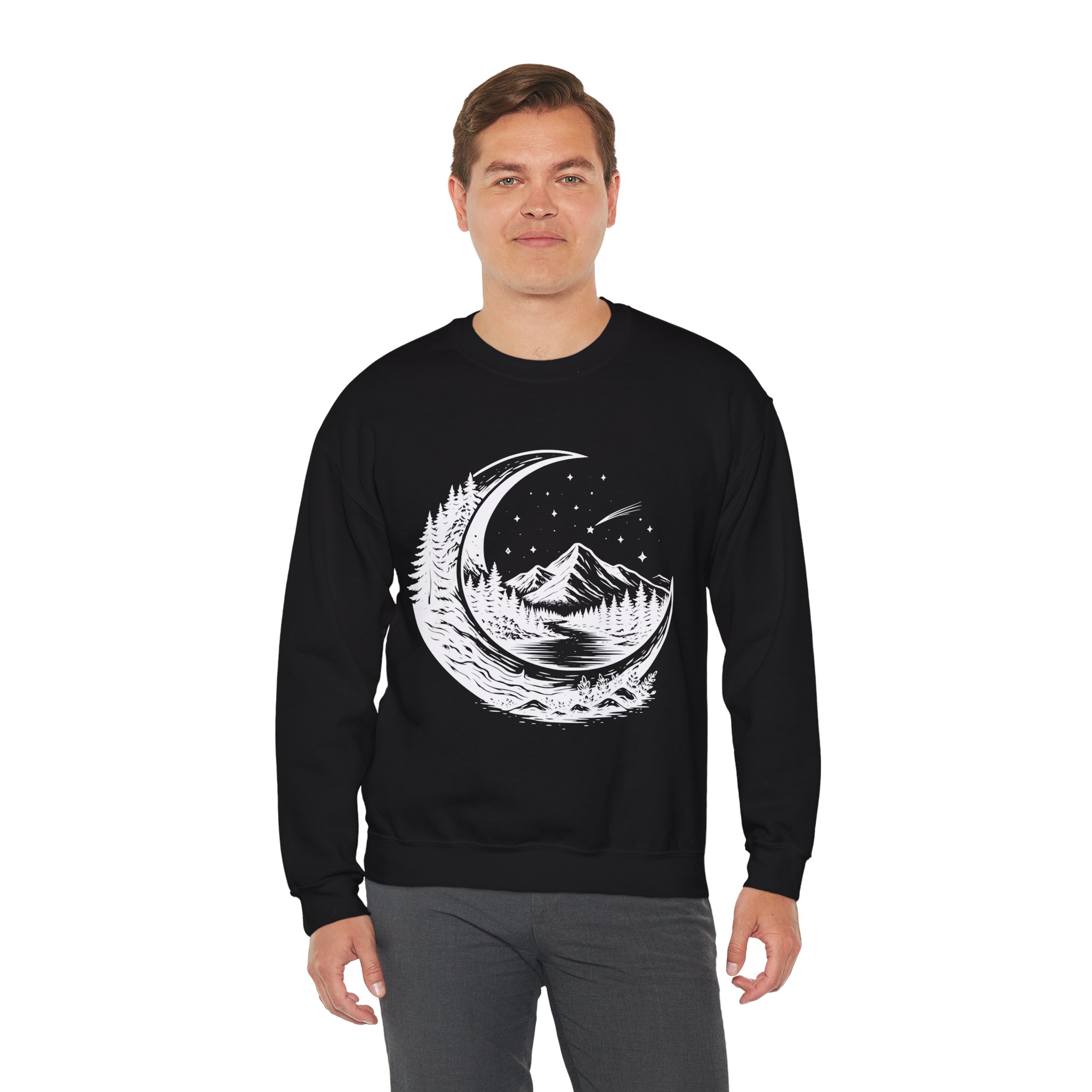 Nature Crescent Moon Sweatshirt – Soft Fleece Unisex Crewneck, Minimal Mystical Graphic Pullover for Streetwear 10 Nature Crescent Moon Sweatshirt – Soft Fleece Unisex Crewneck, Minimal Mystical Graphic Pullover for Streetwear - Image 9