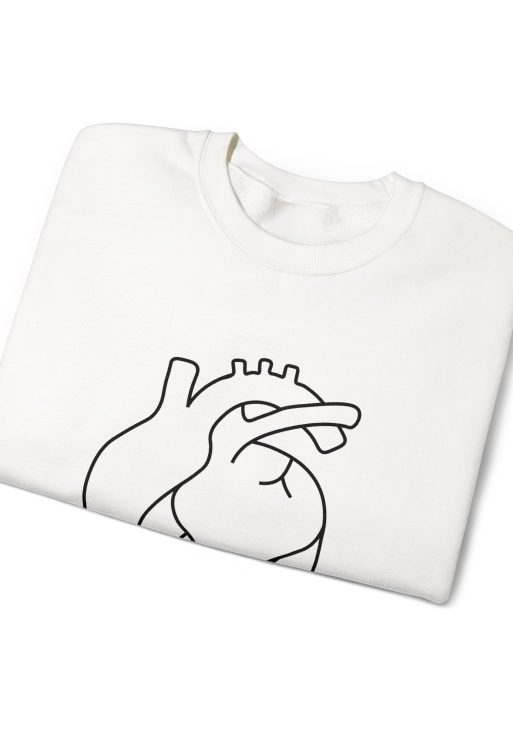 Heart Graphic Sweatshirt – Soft Fleece Love Design Crewneck, Minimal Unisex Pullover