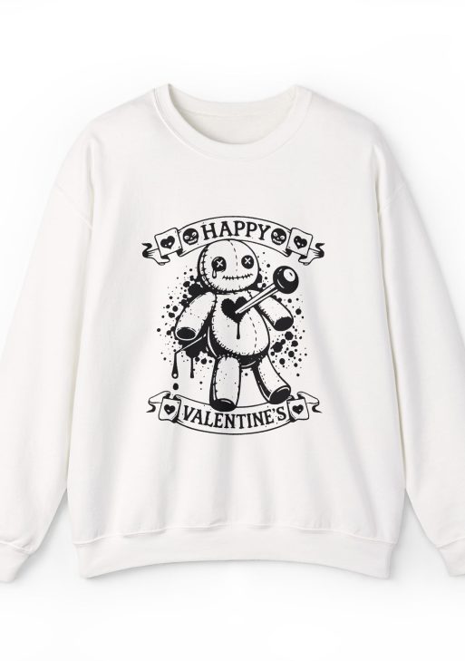 Happy Valentine Doll Sweatshirt – Cute Valentine’s Day February 14 Gift, Romantic Love-Themed Unisex Crewneck