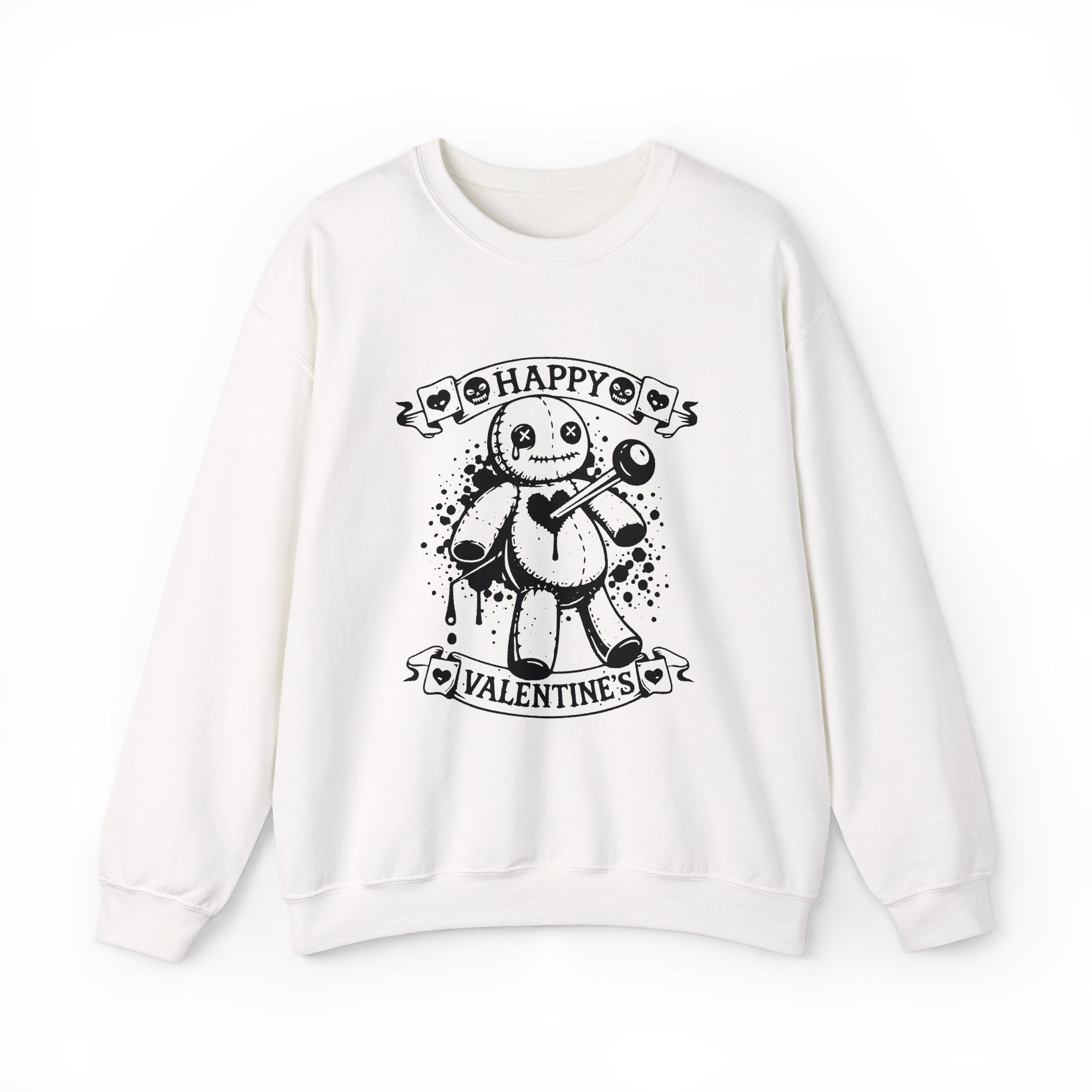 Happy Valentine Doll Sweatshirt – Cute Valentine’s Day February 14 Gift, Romantic Love-Themed Unisex Crewneck