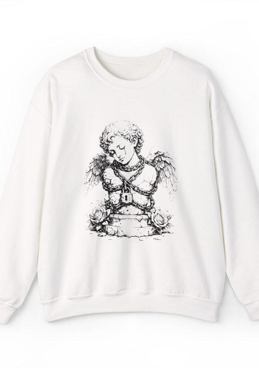 Eros in Chains Valentine’s Day Sweatshirt – Soft Fleece Dark Love Design, February 14 Unisex Romantic Crewneck