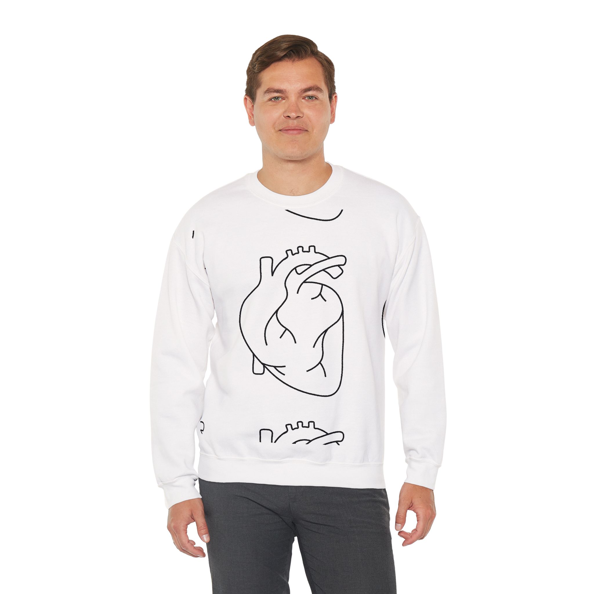 Heart Graphic Sweatshirt – Soft Fleece Love Design Crewneck, Minimal Unisex Pullover 4 Heart Graphic Sweatshirt – Soft Fleece Love Design Crewneck, Minimal Unisex Pullover - Image 3