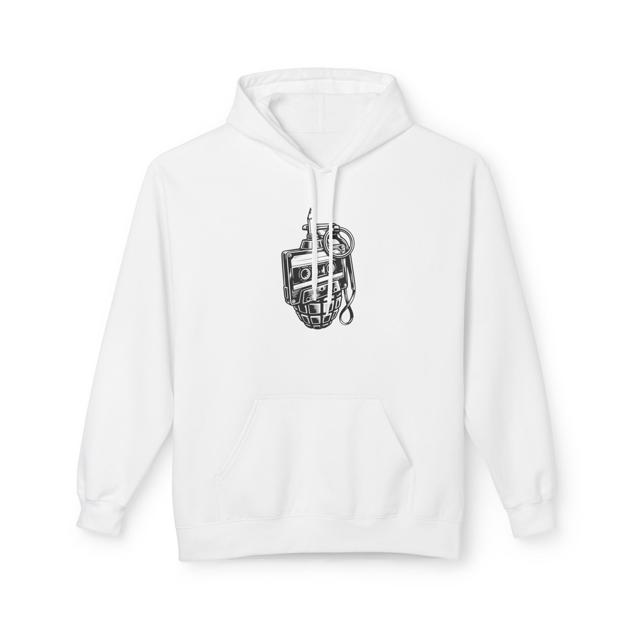 Cassette Bomb Soft Fleece Hoodie – Unisex Retro Streetwear Pullover with Rebel Music Graphic