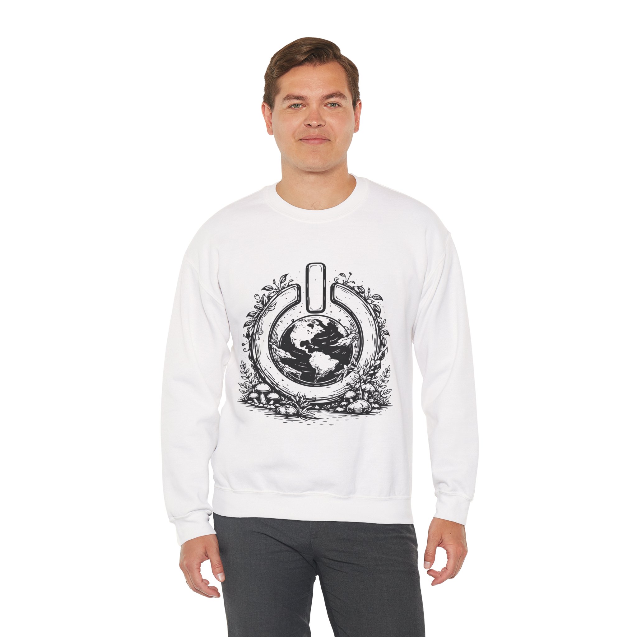 Nature Power Sweatshirt – Soft Fleece Unisex Crewneck, Minimal Nature Energy Graphic Cozy Pullover 4 Nature Power Sweatshirt – Soft Fleece Unisex Crewneck, Minimal Nature Energy Graphic Cozy Pullover - Image 3