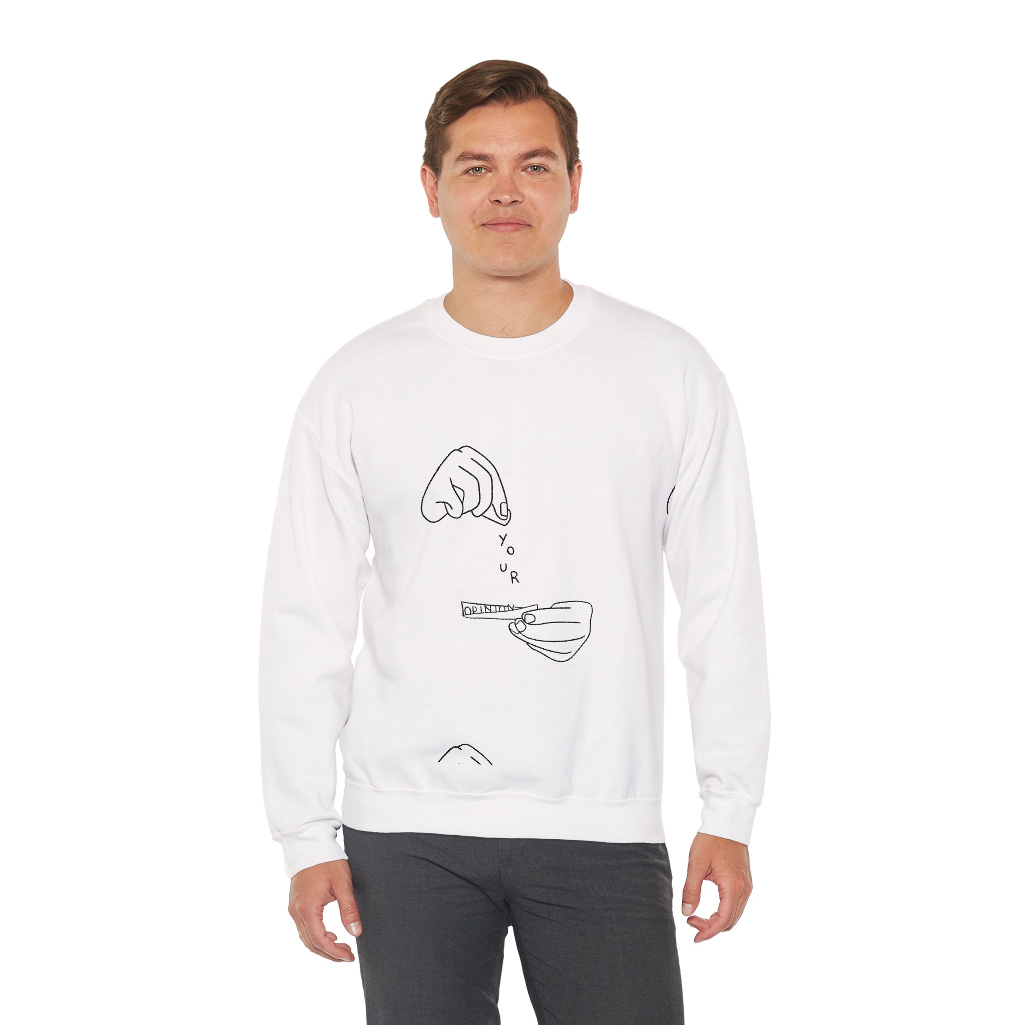 Your Opinion Sweatshirt – Soft Fleece Statement Crewneck, Minimal Typography Unisex Pullover 4 Your Opinion Sweatshirt – Soft Fleece Statement Crewneck, Minimal Typography Unisex Pullover - Image 3