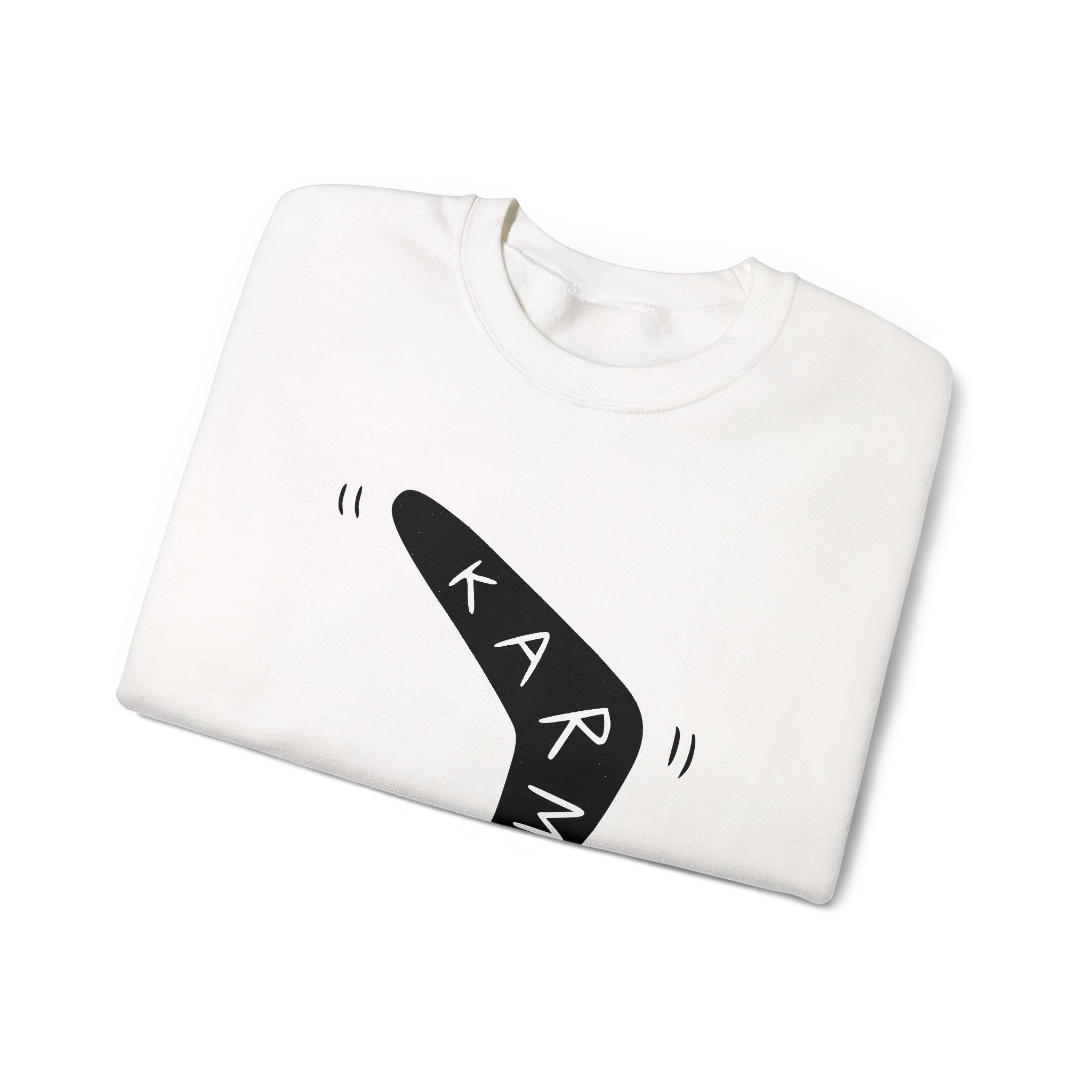 Karma Boomerang Sweatshirt – Soft Fleece Graphic Crewneck, What Goes Around Comes Around Unisex Pullover 2 Karma Boomerang Sweatshirt – Soft Fleece Graphic Crewneck, What Goes Around Comes Around Unisex Pullover - Image 1