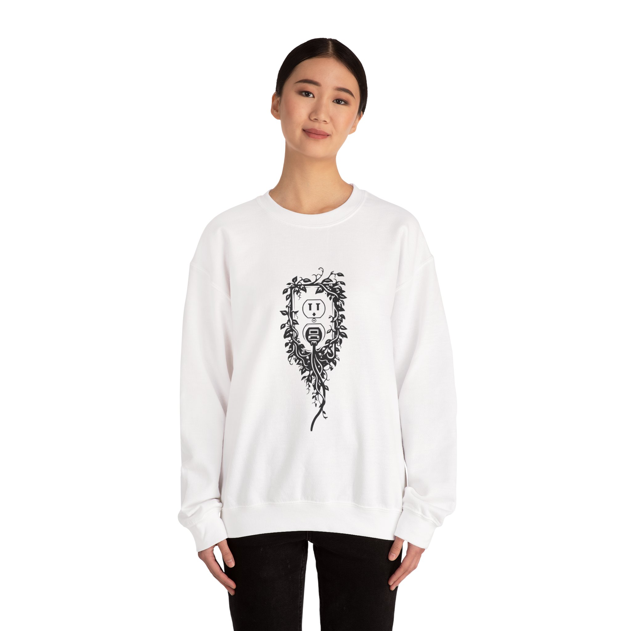 Nature Plug Sweatshirt – Soft Fleece Unisex Crewneck, Nature Inspired Graphic Cozy Pullover 3 Nature Plug Sweatshirt – Soft Fleece Unisex Crewneck, Nature Inspired Graphic Cozy Pullover - Image 2