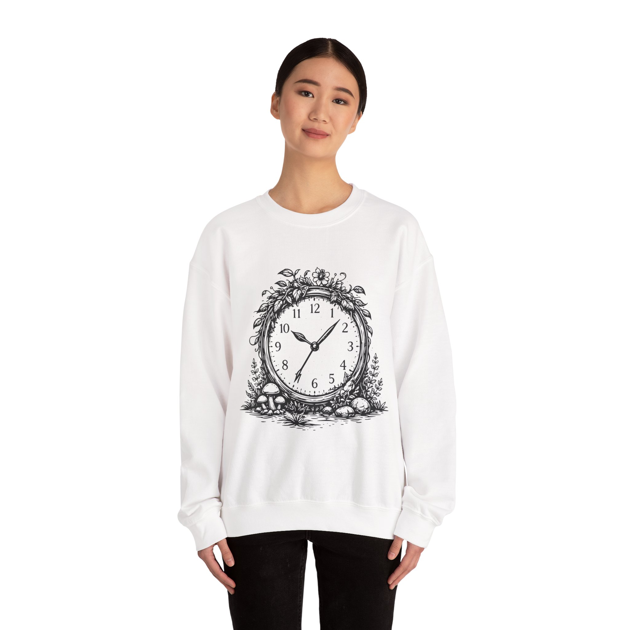 Nature Clock Sweatshirt – Soft Fleece Unisex Crewneck, Time and Nature Graphic Cozy Pullover 3 Nature Clock Sweatshirt – Soft Fleece Unisex Crewneck, Time and Nature Graphic Cozy Pullover - Image 2