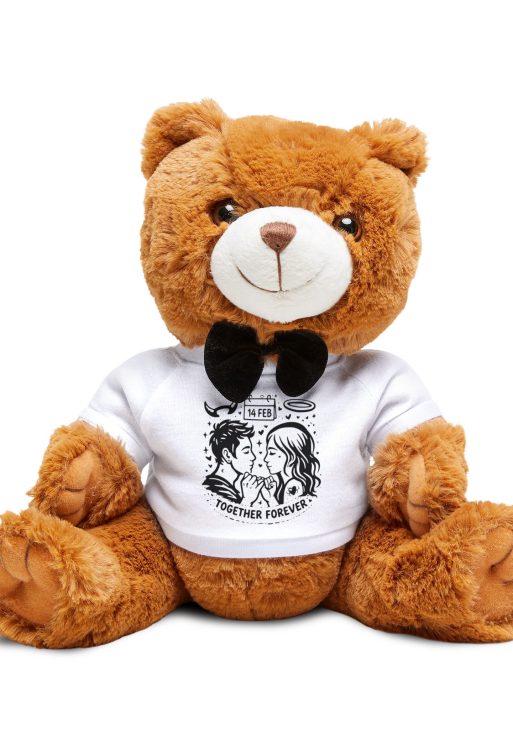 Forever Love Teddy Bear with T-Shirt – Valentine’s Day Plush Gift, Romantic Cute Bear for Girlfriend, Boyfriend & Couples