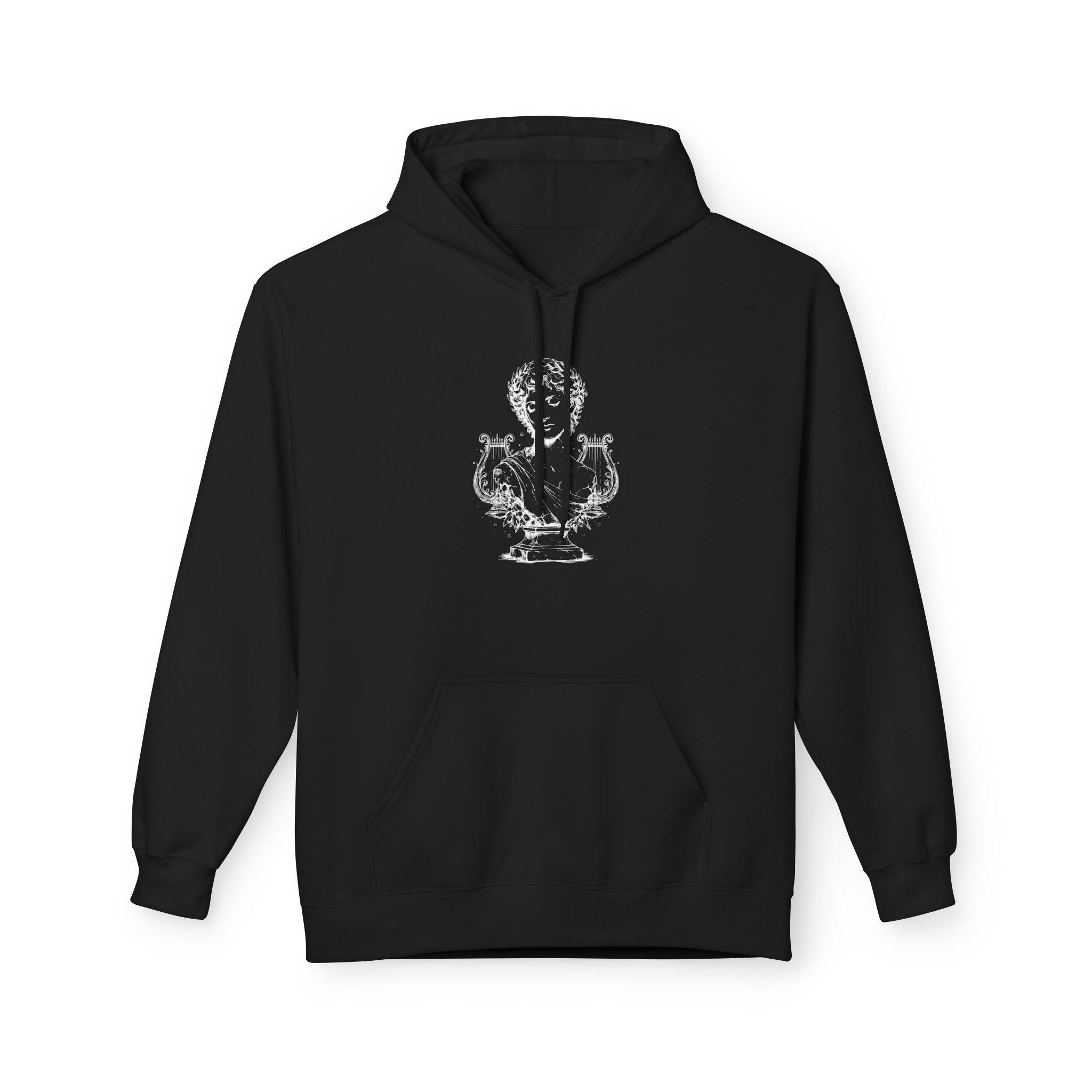 Silence of Apollo Unisex Softstyle Fleece Hoodie – Dark Symbolic Minimalist Design 6 Silence of Apollo Unisex Softstyle Fleece Hoodie – Dark Symbolic Minimalist Design - Image 5