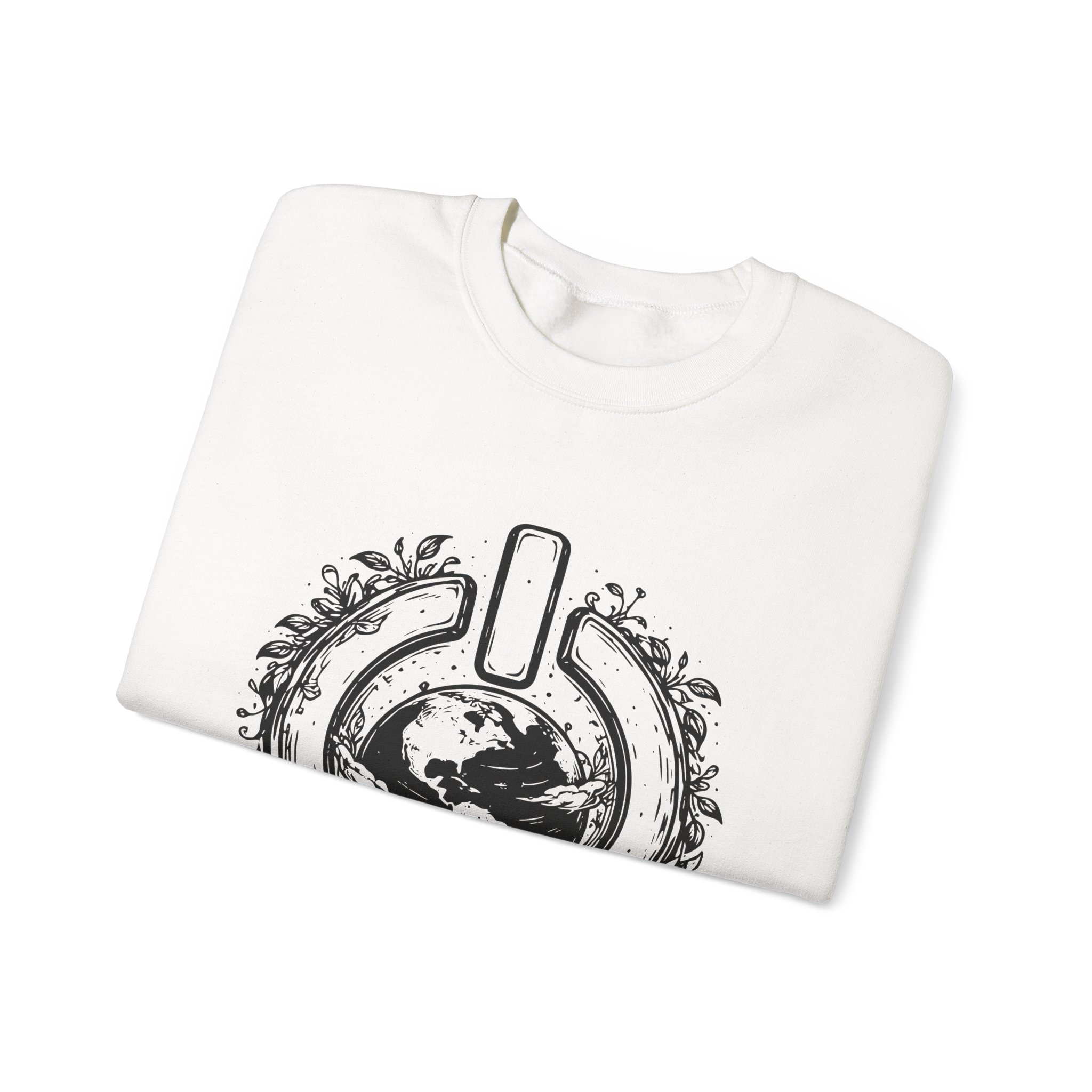 Nature Power Sweatshirt – Soft Fleece Unisex Crewneck, Minimal Nature Energy Graphic Cozy Pullover 2 Nature Power Sweatshirt – Soft Fleece Unisex Crewneck, Minimal Nature Energy Graphic Cozy Pullover - Image 1