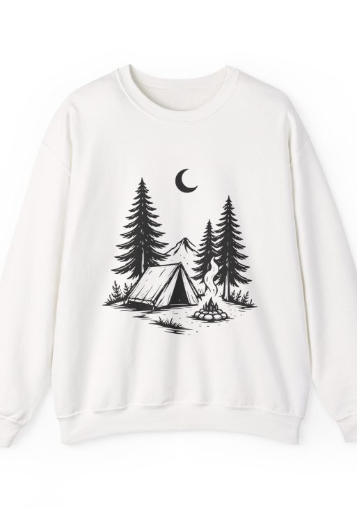 Nature Camp Sweatshirt – Soft Fleece Unisex Crewneck, Outdoor Camping Nature Graphic Pullover