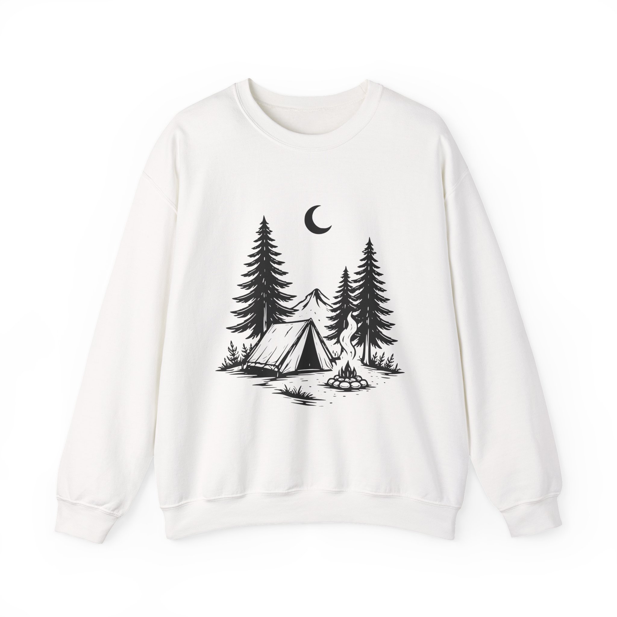 Nature Camp Sweatshirt – Soft Fleece Unisex Crewneck, Outdoor Camping Nature Graphic Pullover