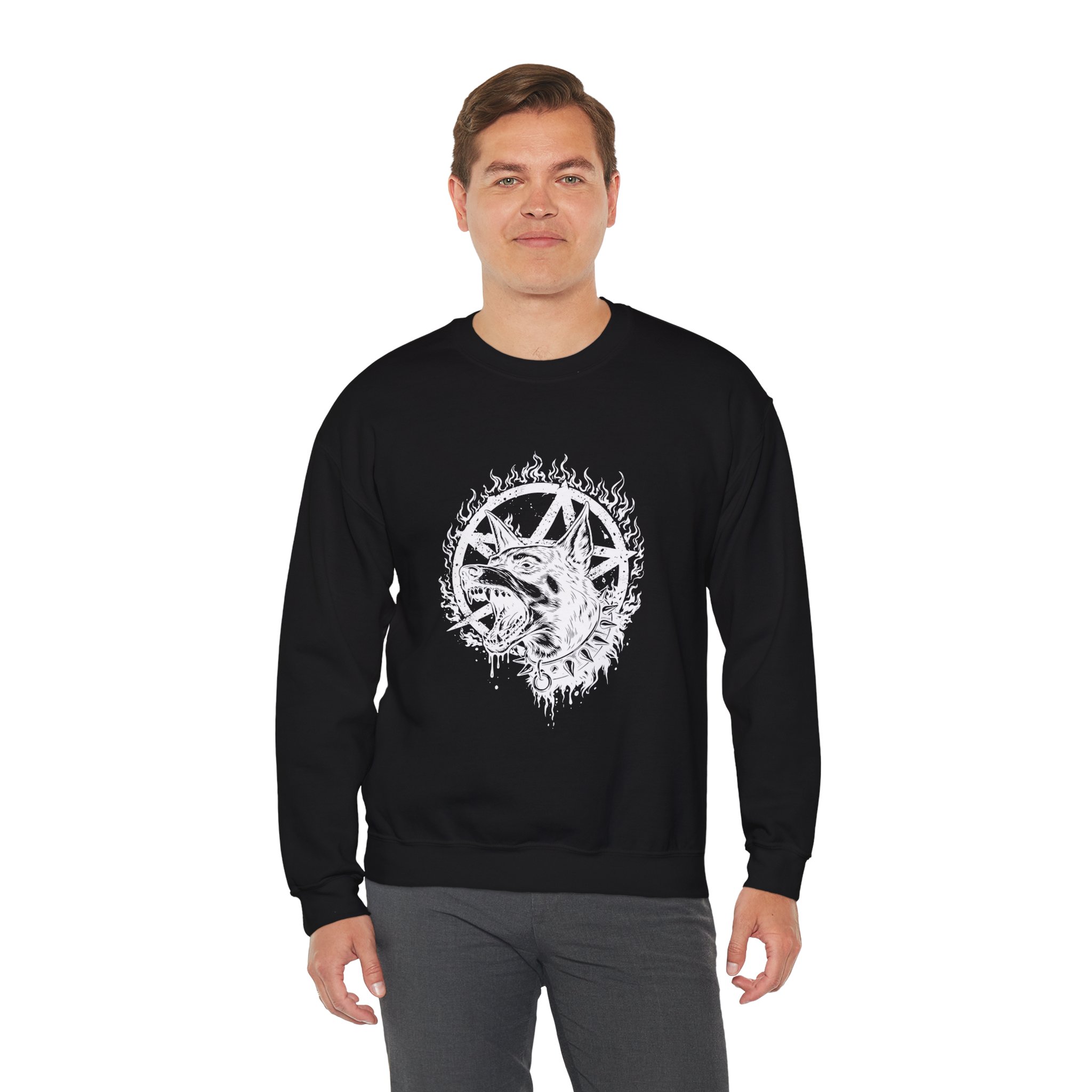 Pentagram Doberman Sweatshirt – Soft Fleece Unisex Crewneck, Dark Dog Graphic Gothic Streetwear Pullover 10 Pentagram Doberman Sweatshirt – Soft Fleece Unisex Crewneck, Dark Dog Graphic Gothic Streetwear Pullover - Image 9