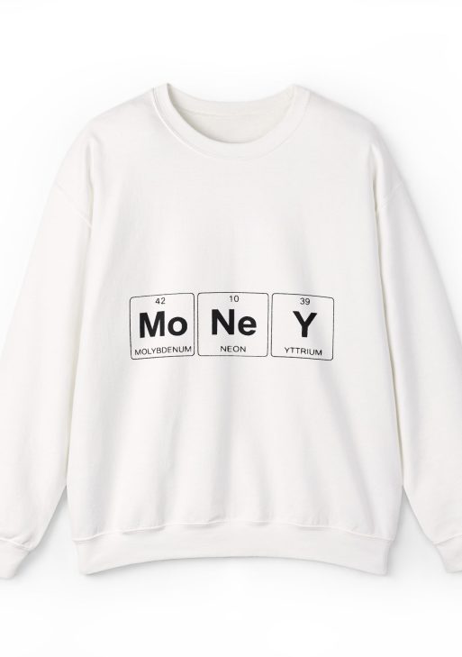 Money Periodic Table Sweatshirt – Soft Fleece Crewneck, Finance Science Graphic Unisex Pullover